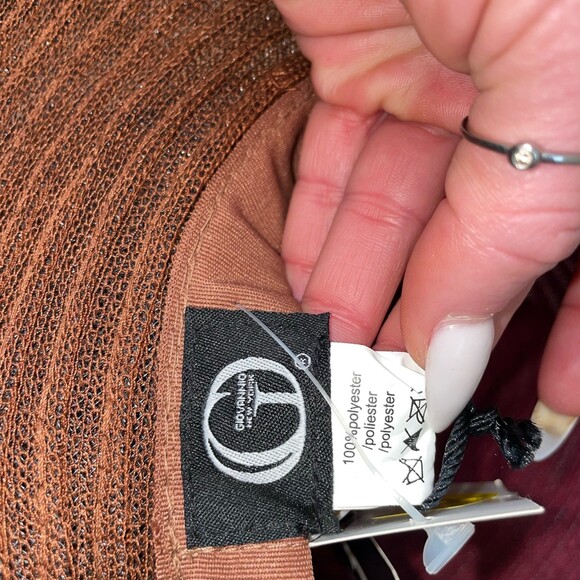 GioVannio Hat new sun fedora straw Maroon & Brown leather band Beach main image 4